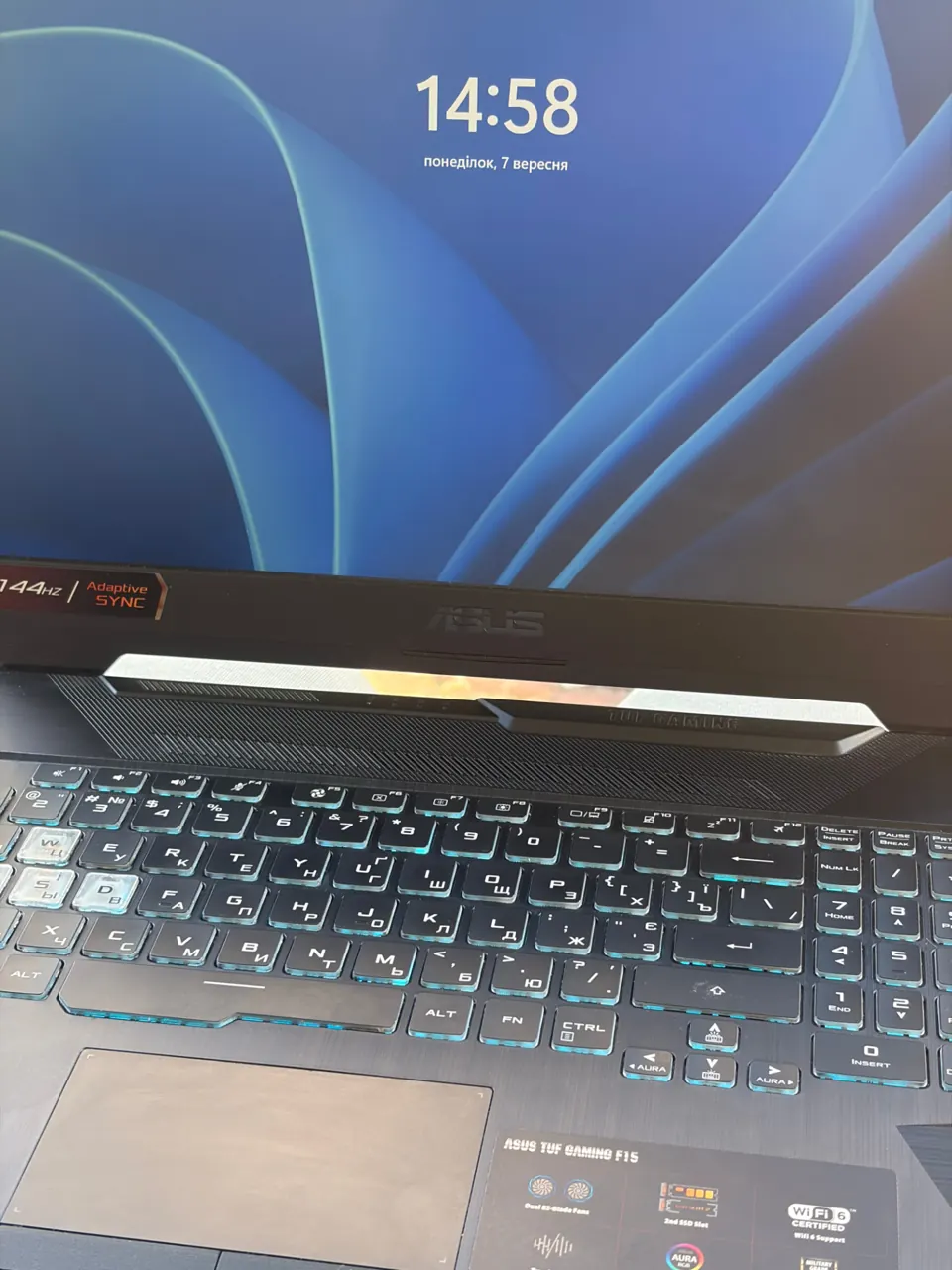 Після ремонту: ASUS TUF Gaming F15 — техніка працює, Київ