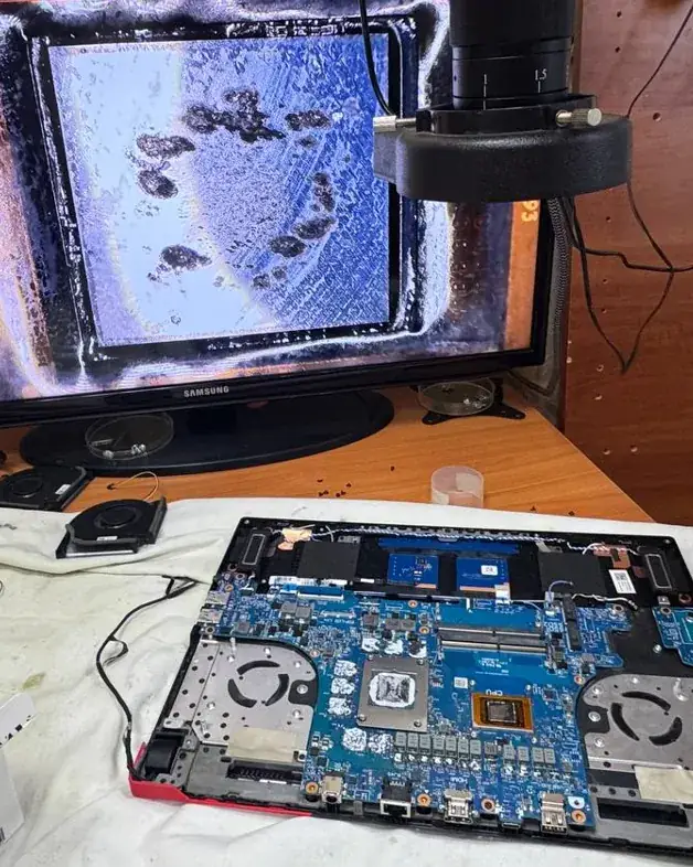 До ремонту: Custom Ігровий ноутбук — спалений процесор: діагностика під мікроскопом і ребол, Київ