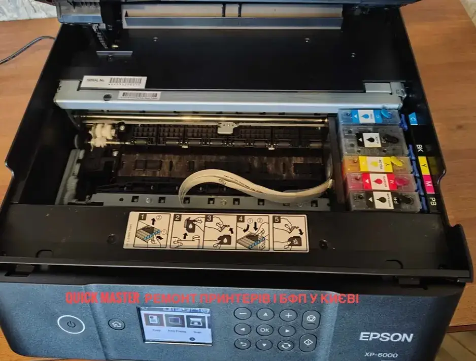 Ремонт Epson XP-6000: ремонт струменевого принтера epson xp-6000: чистка голівки і памперса — Дарницький район, Київ